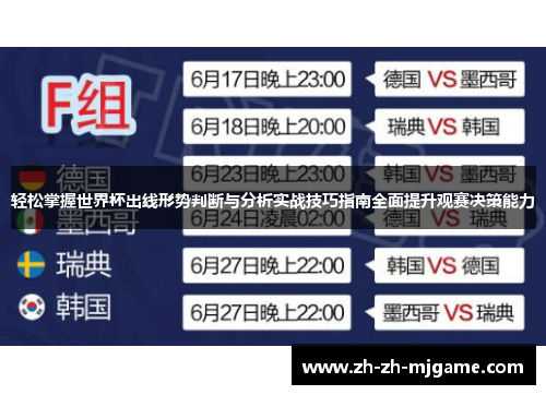 轻松掌握世界杯出线形势判断与分析实战技巧指南全面提升观赛决策能力